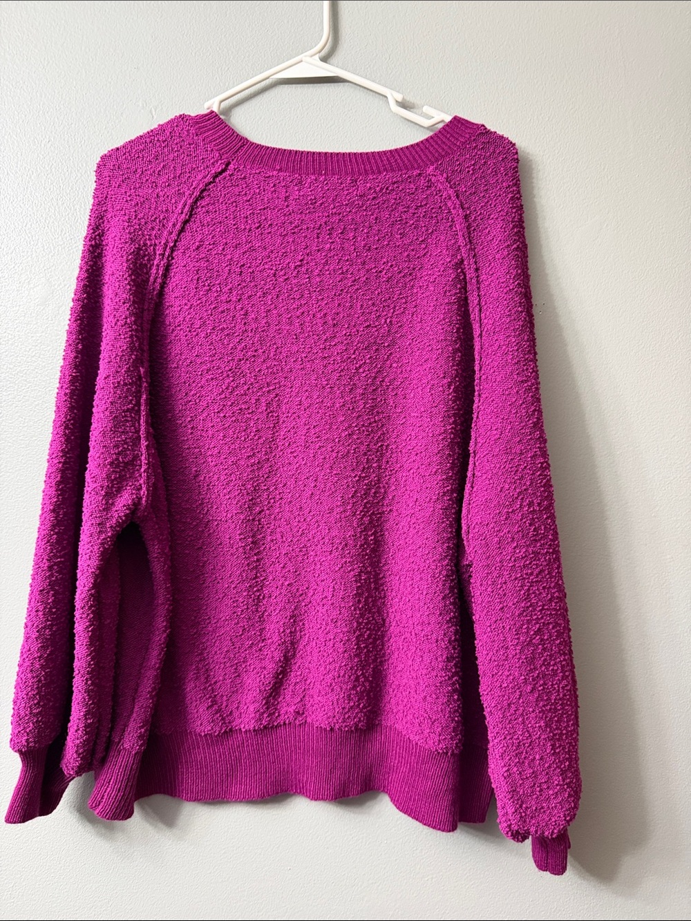 Umgee Cozy Bouclé Crewneck Sweater in Magenta xl - Picture 6 of 8